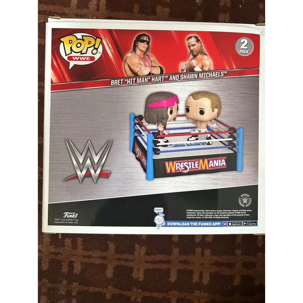 Funko Pop WWE WrestleMania Bret Hit Man Hart and Shawn Michaels 2-Pack Vinyl Set